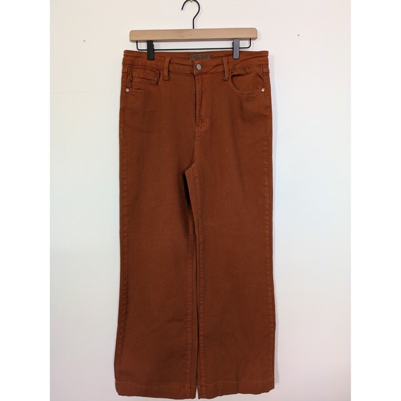 Judy Blue Denim - Judy Blue Rust Orange Wide Leg Jeans Size 11/30